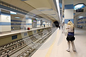 Metro station of the Sofia subway during construction in Sofia, Bulgaria Ã¢â¬â aug 29, 2012.